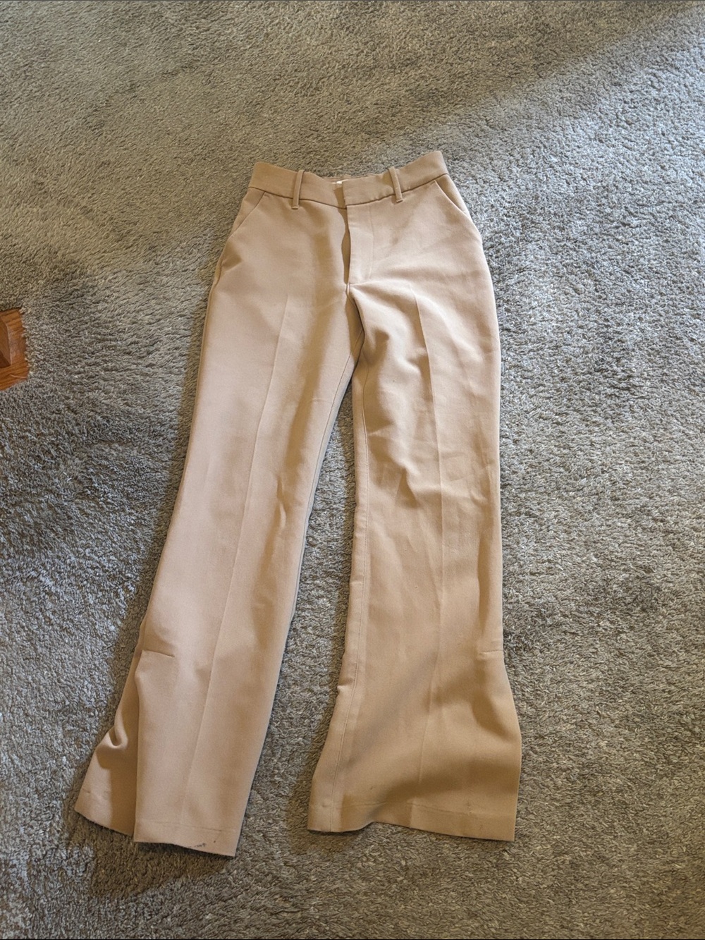 Abercrombie & Fitch Tailored Wide-Leg Pants in Light Tan